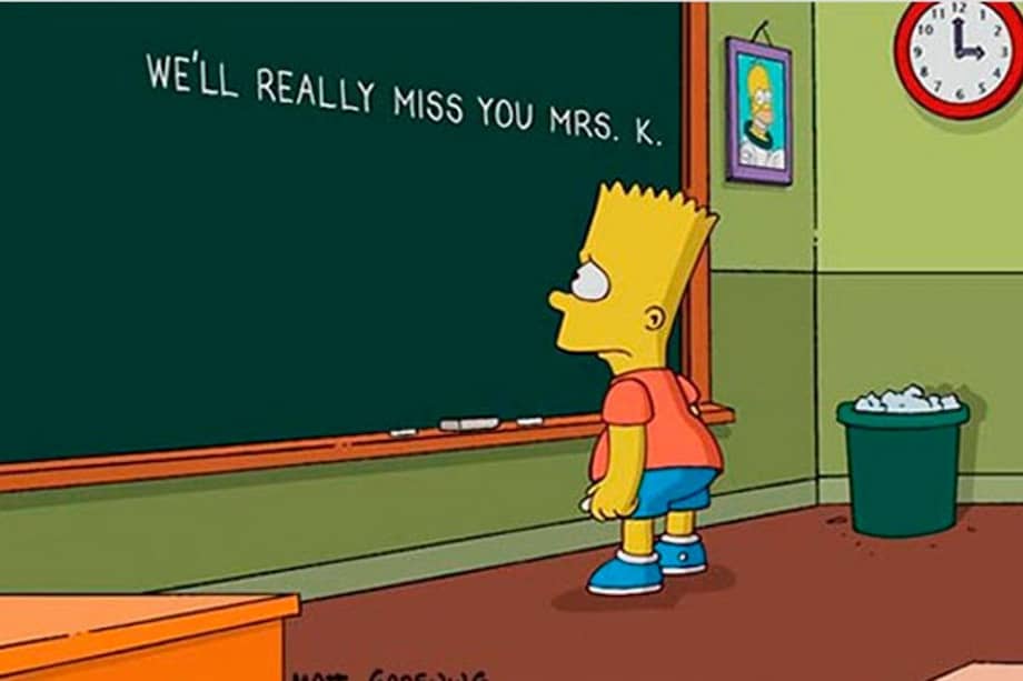 Bart Simpson le dio el último adiós a la maestra Krabappel