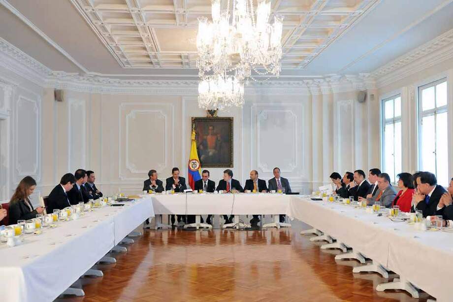 Reunión entre el directorio del partido Conservador y el Presidente de la República, Juan Manuel Santos. / Presidencia