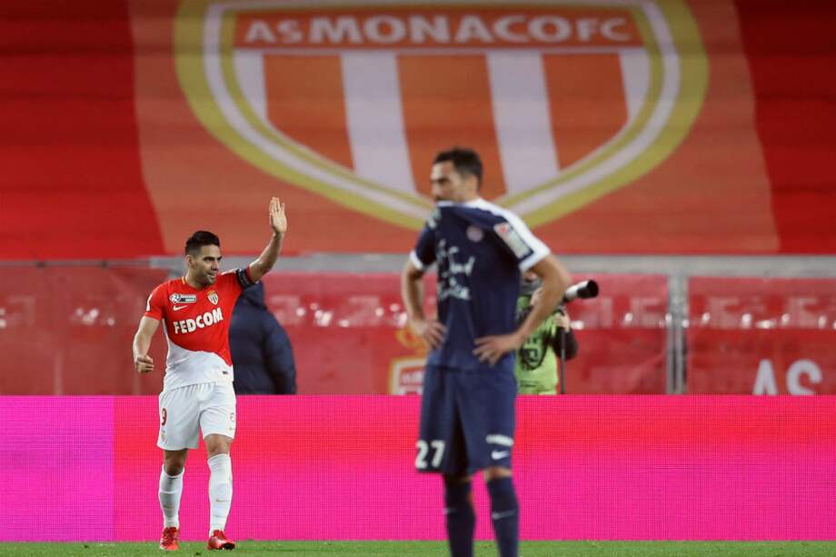 Falcao, delantero del Mónaco. / AFP