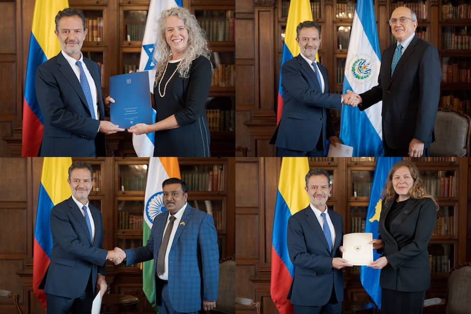 Colombia recibe a nuevos embajadores de Israel, El Salvador, India y Kosovo.