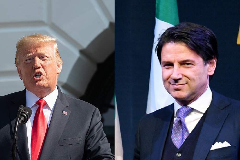 El presidente de Estados Unidos, Donald Trump, y el primer ministro italiano, Giuseppe Conte / AFP