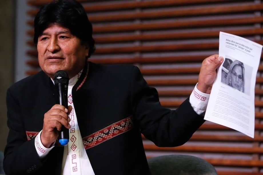 El expresidente de Bolivia Evo Morales durante una rueda de prensa la semana pasada en Buenos Aires. / EFE