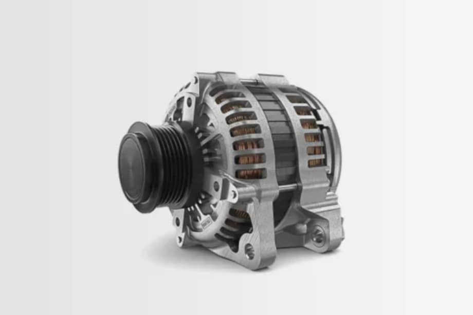 Aunque desde afuera parece una sola unidad, el alternador está compuesto por varios elementos que trabajan en conjunto.
