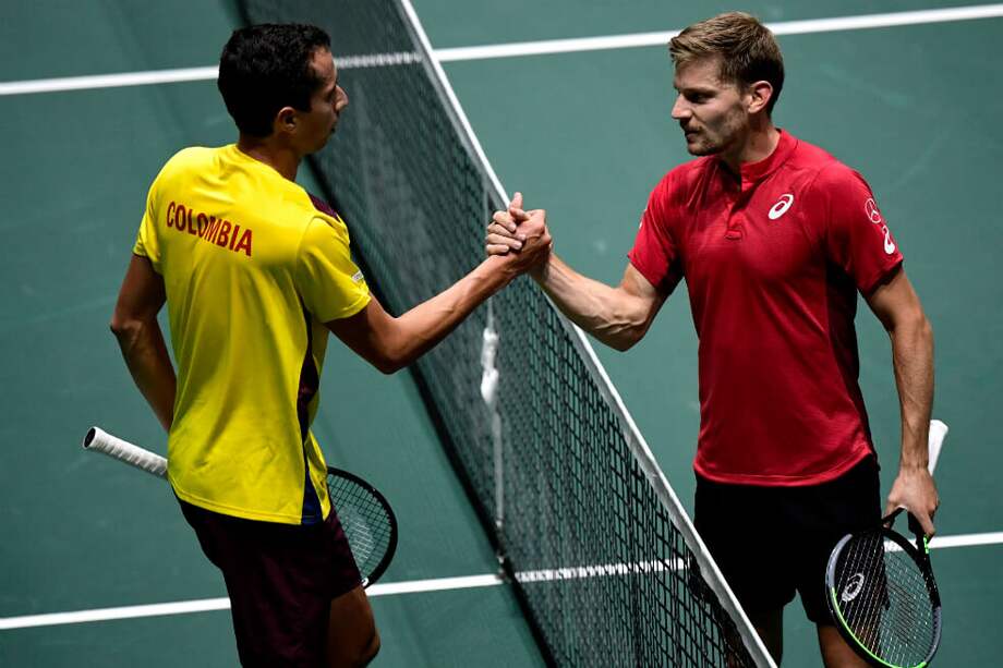 Daniel Galán y David Goffin. / AFP