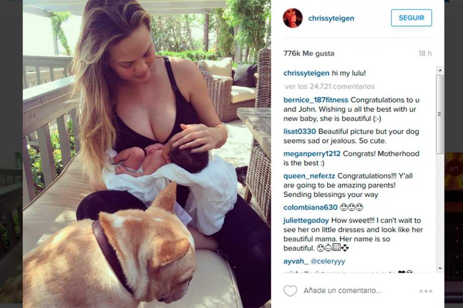 Luna Simone Stephens nació el 14 de abril. / Tomada de Instagram.com/chrissyteigen