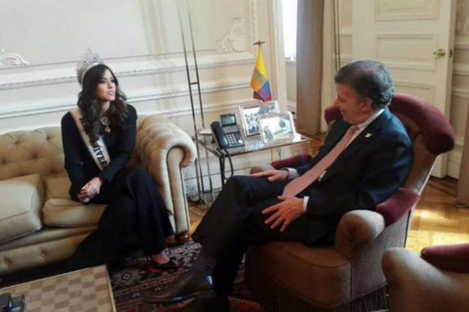 La lucha contra la desnutrición infantil fue el tema del encuentro del presidente con Paulina Vega en la Casa de Nariño./ Twitter @JuanManSantos