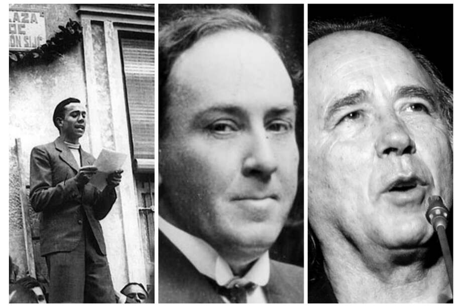 De izquierda a derecha: Miguel Hernández, Antonio Machado, Joan Manuel Serrat. / Archivo particular