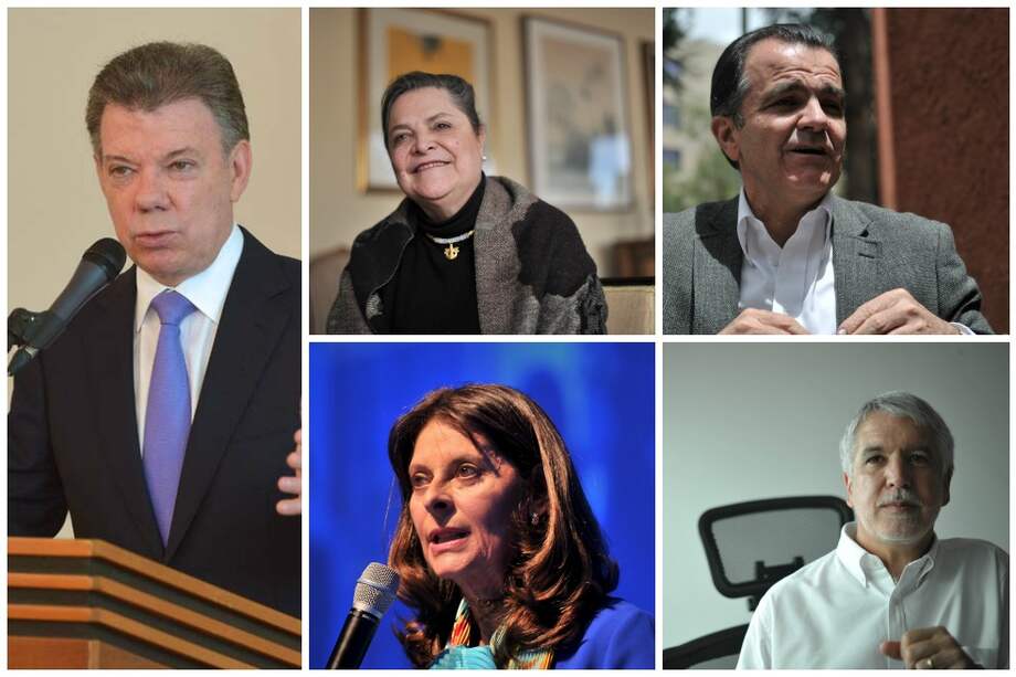 Juan Manuel Santos, candidato de la Unidad Nacional, Clara López, candidata del Polo Democrático-UP, Óscar Iván Zuluaga, candidato del uribista Centro Democrático, Marta Lucía Ramírez, candidata del Partido Conservador, Enrique Peñalosa, aspirante de la Alianza Verde. /El Espectador