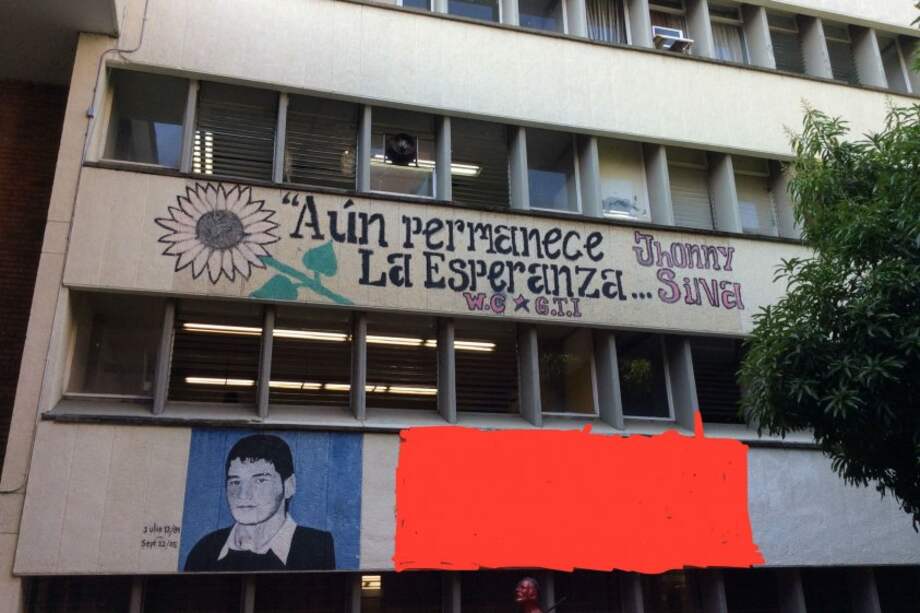 Este mural se hizo en la Universidad del Valle en honor a Jhonny Silva. / Foto: ohrh.law.ox.ac.uk