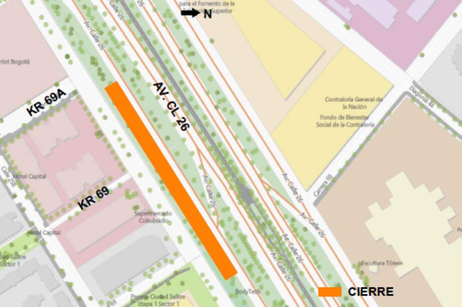 ¡Prográmese! Cerrarán carril en la Av. Calle 26 entre carreras 68 B y 69 A.
