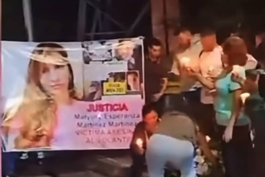 Imagen del video de la manifestación por la muerte de Matyury Esperanza Martínez en Floridablanca.