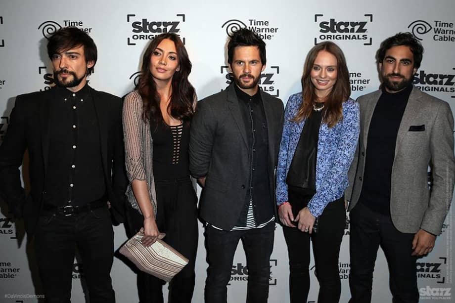 Elenco de "Da Vinci's Demons": Blake Ritson (Riario), Carolina Guerra (Ima), Tom Riley (da Vinci), Laura Haddock (Lucrezia) y Gregg Chillin (Zoroaster).