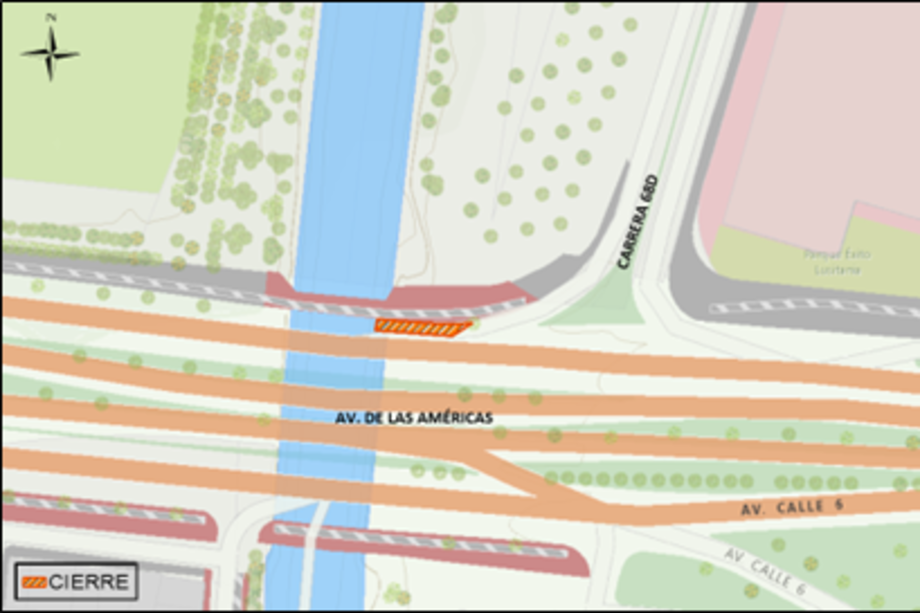 ¡Ojo! Habrá cierre de un carril en la Av. de las Américas por carrera 68 D.