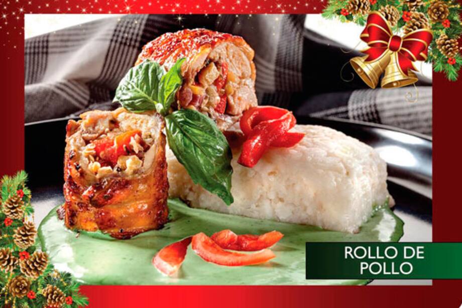 Aprende a preparar Rollo de pollo navideño