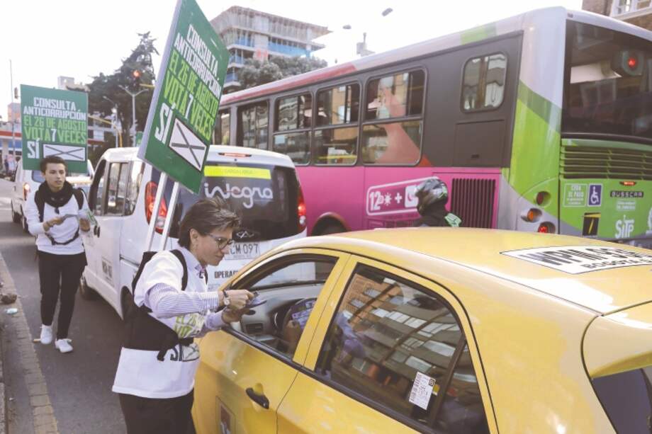 La exsenadora Claudia López ha sido la más significativa promotora de la Consulta Anticorrupción. / AFP