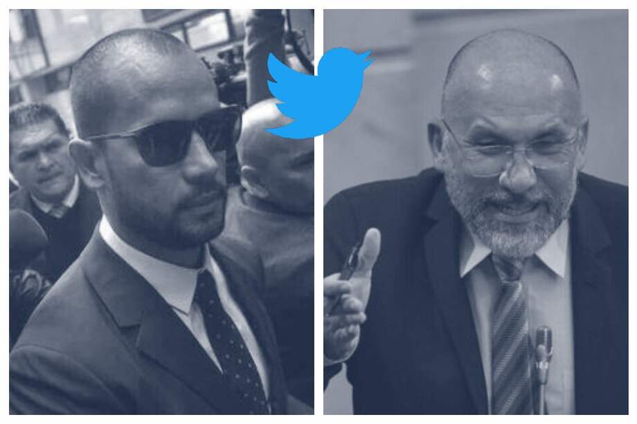 Diego Cadena (izquierda) y el senador Roy Barreras (derecha). Parte de los mensajes por los que reclamaba el abogado fueron divulgados en Twitter. /Archivo particular