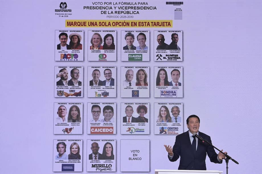 Así quedó el tarjetón para la primera vuelta presidencial del 31 de mayo.