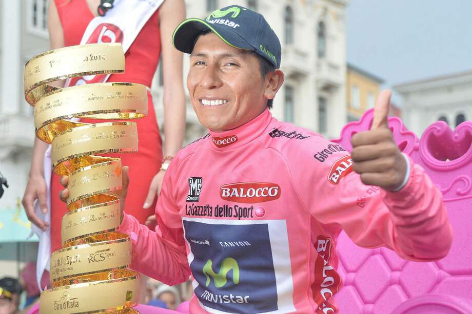 Nairo Quintana se coronó campeón del Giro de Italia en 2014. / AFP