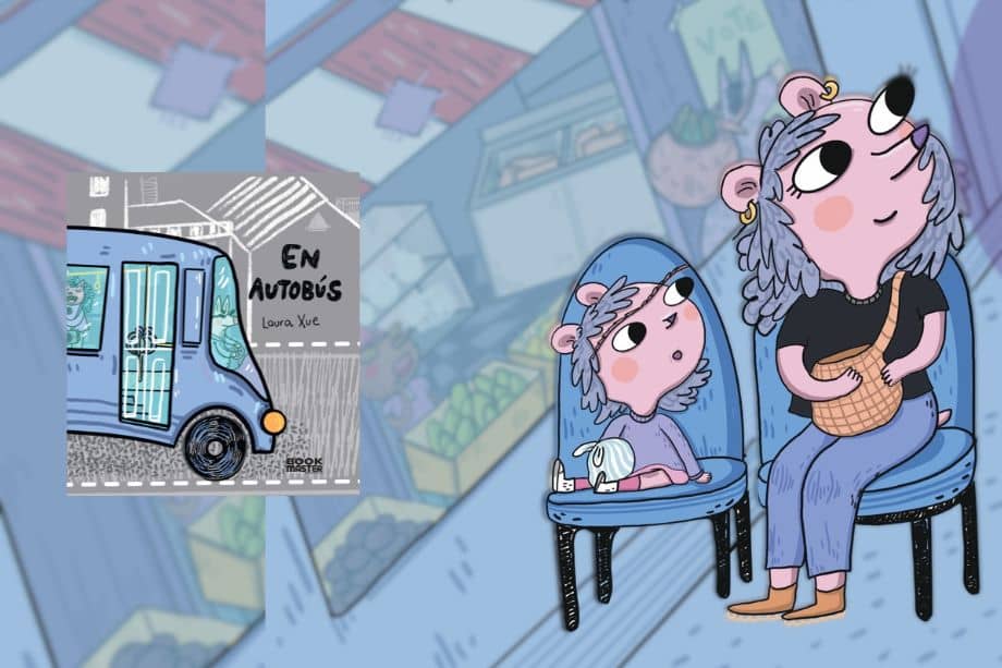 Ilustración del libro "En un bus", de Laura Xué.