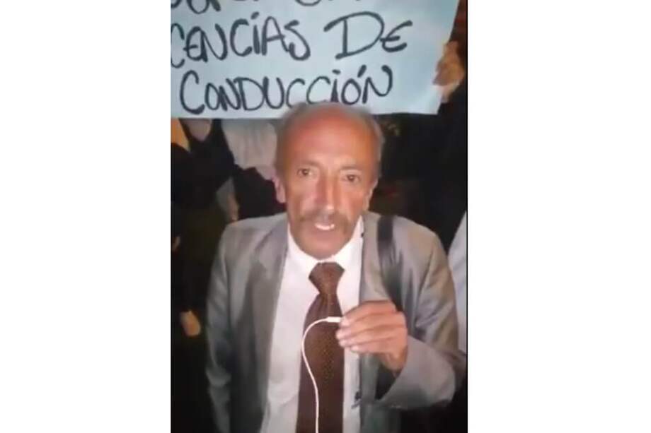 Hernando Chávez, promotor del paro de transportadores. / Tomada de video de Twitter.