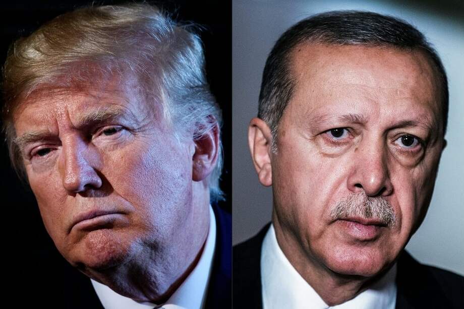 Presidente de Estados Unidos, Donald Trump, junto a su homólogo turco, Recep Tayyip Erdogan. / AFP