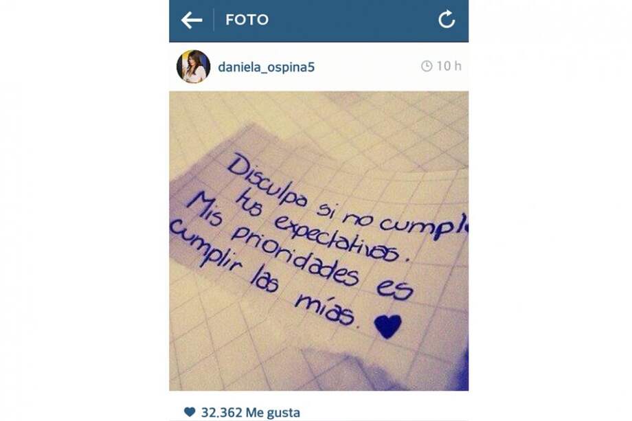Foto tomada de la cuenta de Instagram @Daniela_Ospina5 / Foto tomada de la cuenta de Instagram @Daniela_Ospina5