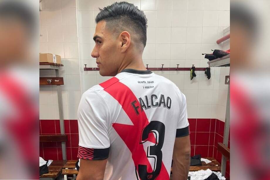 Falcao en su presentación con el Rayo Vallecano.