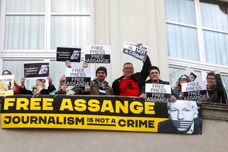 Muestras de apoyo a Julian Assange en Croacia.