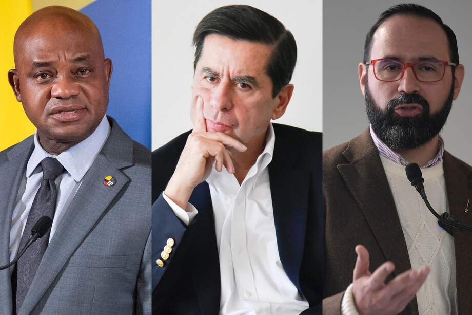 Ministros de Relaciones Exteriores, Luis Gilberto Murillo; del Interior, Juan Fernando Cristo; y de Minas, Andrés Camacho.