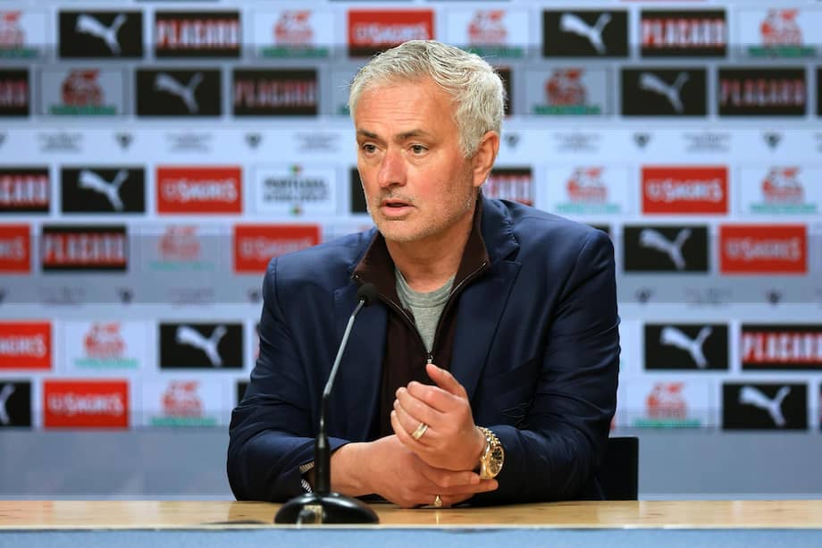 José Mourinho, entrenador de Benfica, durante la conferencia de prensa antes de los cuartos de final en la Copa de Portugal contra FC Porto, el 14 de enero de 2026.