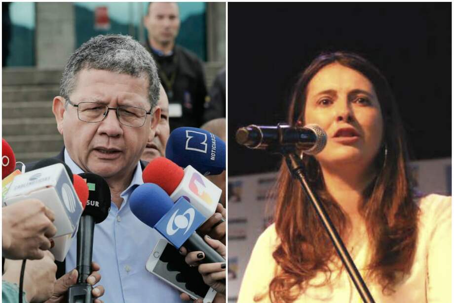 Pablo Catatumbo, senador de la FARC, y Paloma Valencia, senadora del Centro Democrático. / Archivo El Espectador