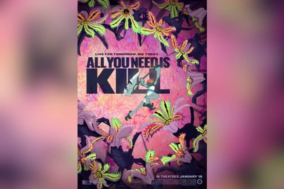 Afiche de la película animada "All you need is kill".