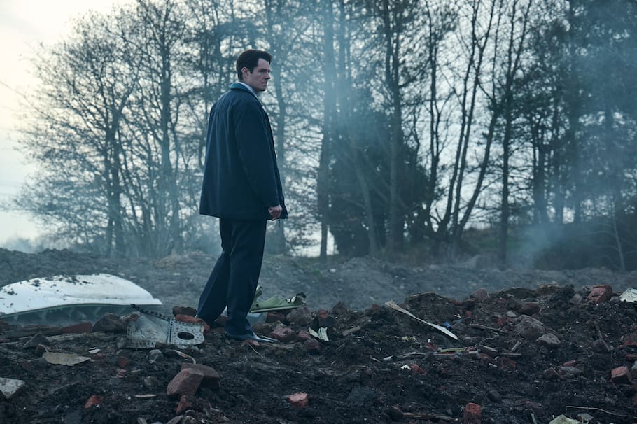 The Bombing of Pan Am 103. Connor Swindells as DS Ed McCusker in The Bombing of Pan Am 103. Cr. Courtesy of Netflix © 2025
