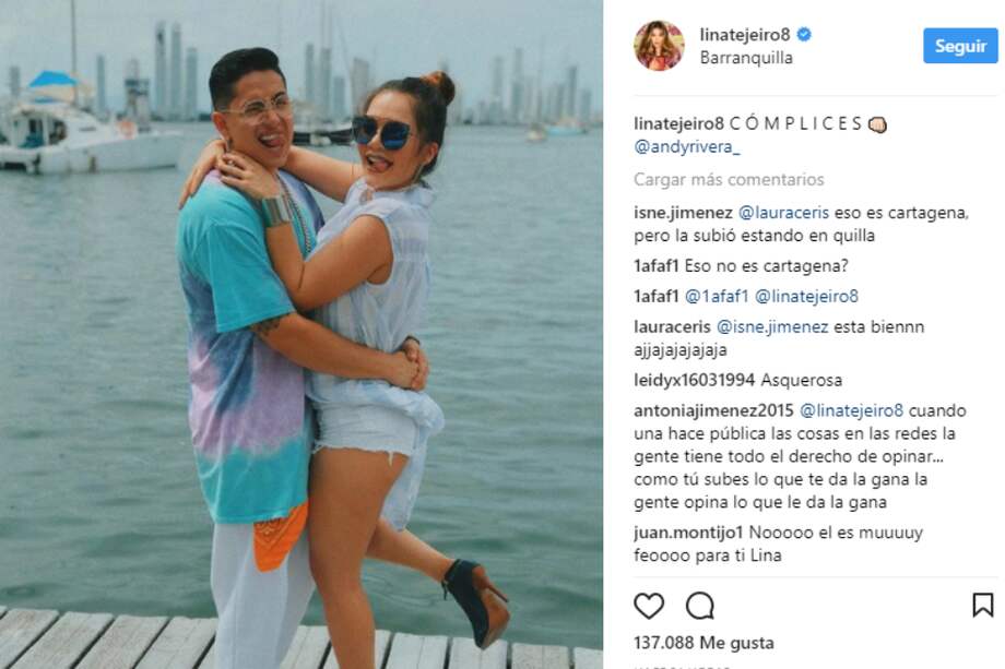 Lina Tejeiro anuncia que terminó su noviazgo con Andy Rivera