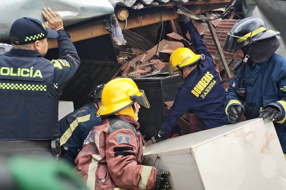 En el lugar también fue rescatada una perra que quedó bajo los escombros.