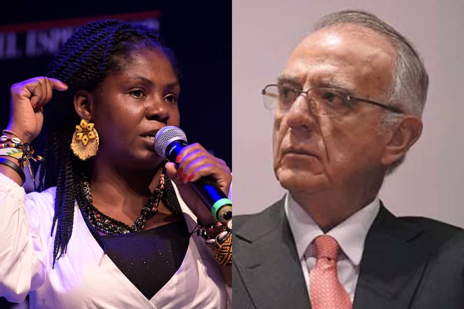 La vicepresidente Francia Márquez y el ministro de Defensa, Iván Velásquez.