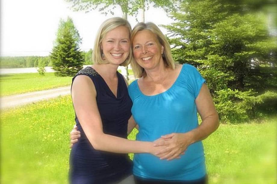 Angel Hebert (d) y Linda Sirois (i), durante el embarazo de esta última. / Tomada de healthdepots.blogspot.com