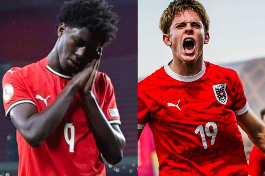 Aisio Cabral, jugador de la selección de Portugal y Johannes Moser, jugador de la selección de Austria.