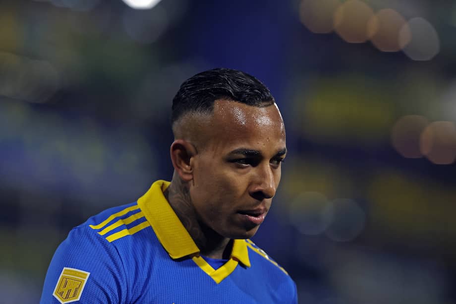 Sebastián Villa durante un partido de la Liga Profesional de Argentina con Boca Juniors.