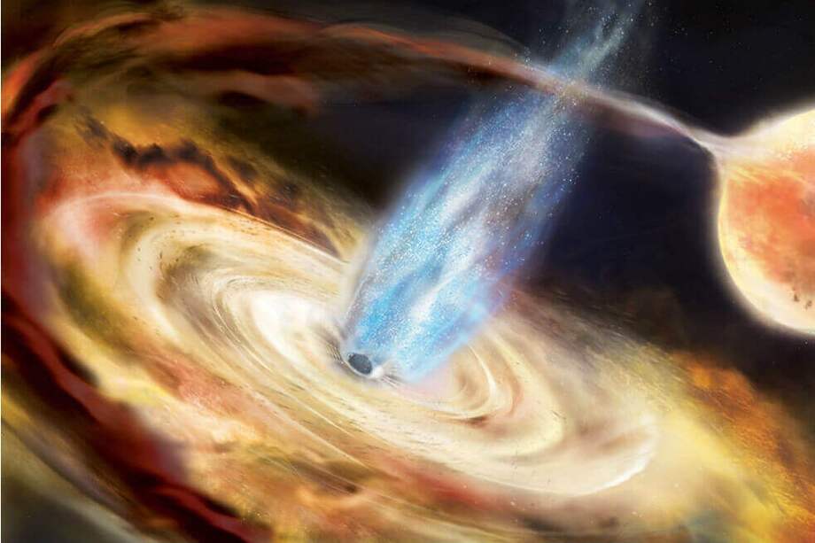 Ilustración del agujero negro llamado MAXI J1820 + 070. / /Aurore Simonnet y el Centro de Vuelo Espacial Goddard de la NASA