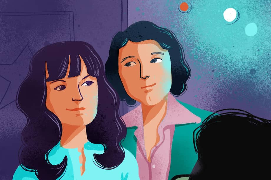 Ilustración de Paula Campbell (quien inspiró la canción “Paula C”), Rubén Blades y la silueta de Hector Lavoe.