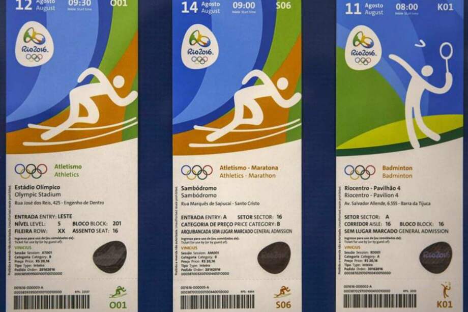 Detalle de tiquetes de entrada de los Juegos Olímpicos y Paralímpicos de Río de Janeiro. / EFE