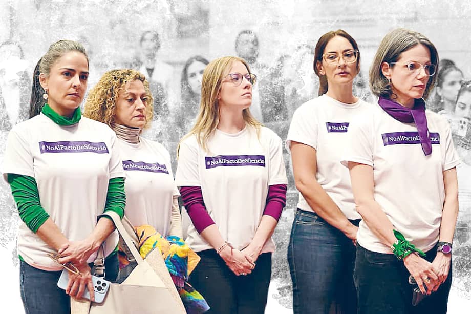 Claudia Palacios, Jineth Bedoya, Ana Bejarano y Ana Cristina Restrepo, entre otras de las mujeres que asistieron a la sesión del 8M en el Congreso.