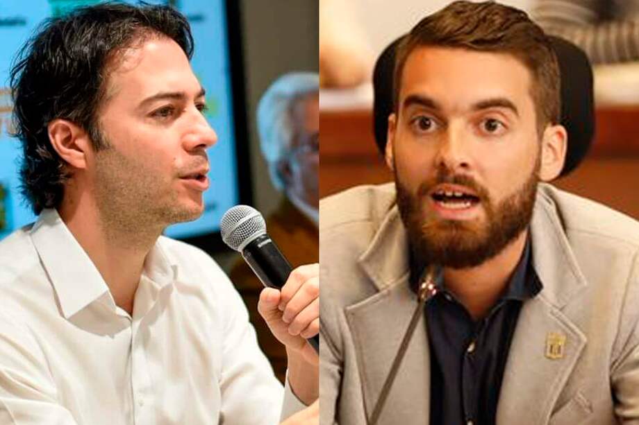 Daniel Quintero, alcalde de Medellín, y Daniel Duque, concejal de esa misma ciudad.