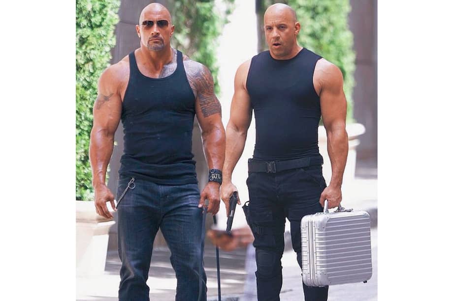 Dwayne Johnson y Vin Diesel en "Rápidos y furiosos 8". / Tomada de Imdb.com