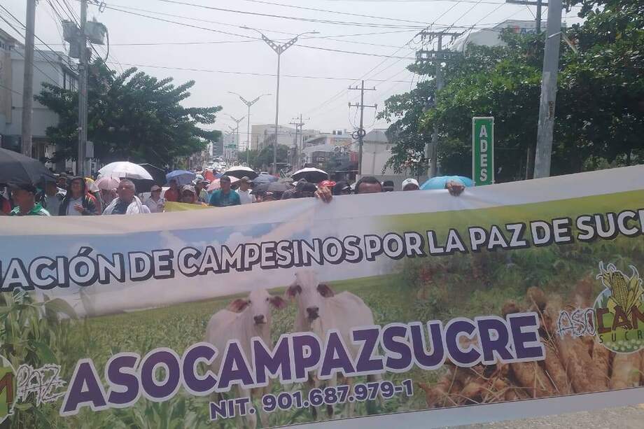 Los campesinos bloquean la vía a la altura de Bremen, Sucre, por incumplimiento de acuerdos en la reubicación de tierras.