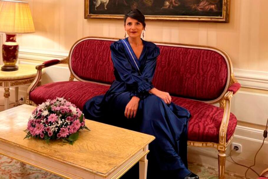 Irene Vélez durante la visita oficial de la comitiva colombiana a España.