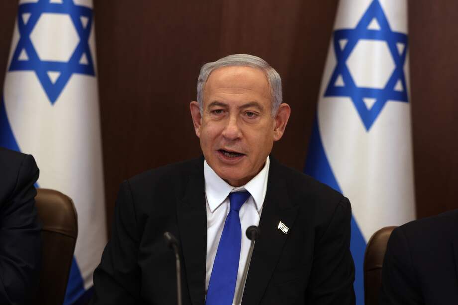 Benjamín Netanyahu, primer ministro de Israel, en una declaración de prensa.