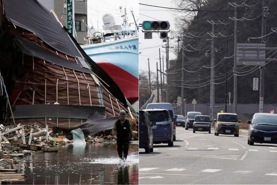 El tsunami destruyó edificios de cemento y arrastró barcos, vehículos y escombros tierra adentro.