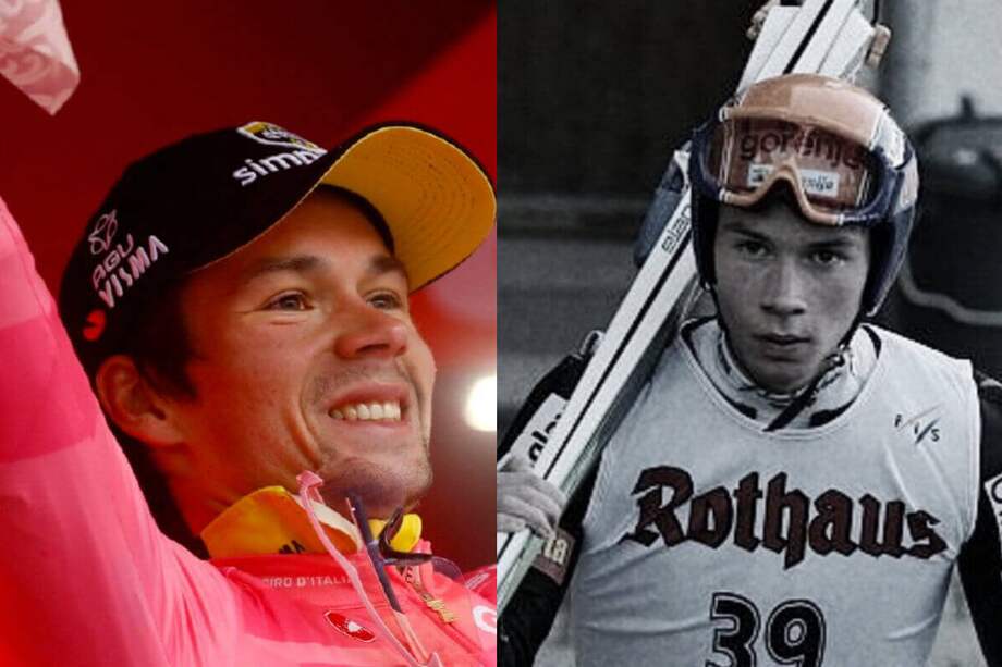 Primoz Roglic, el ciclista que era esquiador. / EFE y Twitter